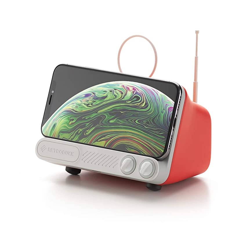 Q, [Qi Certified] 10W Fast Charge Wireless Charging Dock-Fast Wireless Charger for iPhone Xs, XS Max, XR, X, 8, 8 Plus, 11, 11 pro, SE 2020 (Compatible w/Samsung, LG, Sony, More) Carmine Red