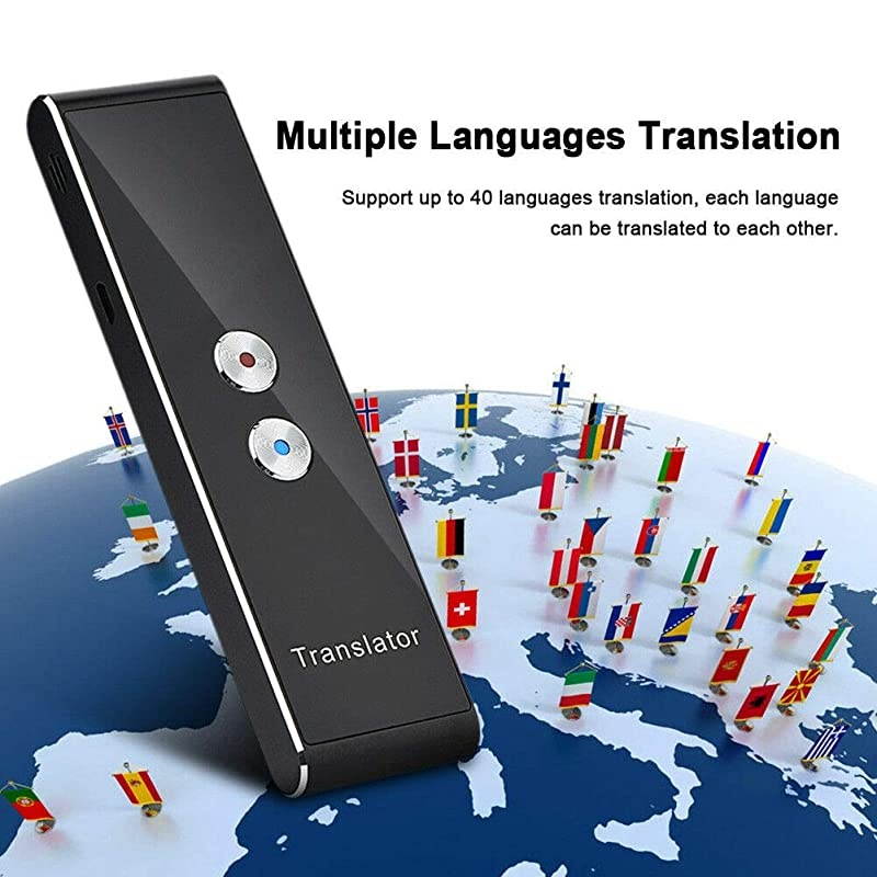 Voice Translator Portable Intelligent Two-Way Real time Speech Translator Bluetooth 2.4G Interpreter Support 30+ Languages Translation, for Learning Travelling Business and Meeting (Gold)