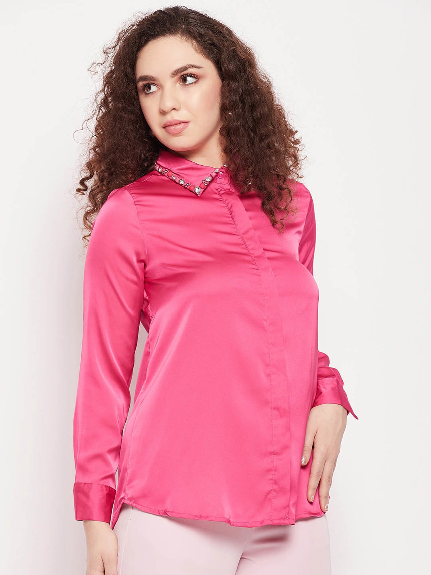 Camla by MADAME Pink Embellished Shirt
