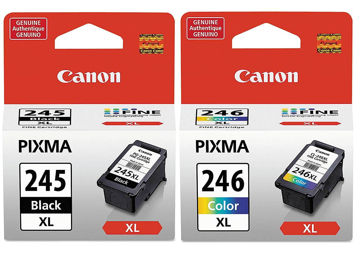 Canon PG245XL Black and CL246XL Color Ink Cartridge Set for PIXMA MG3020, iP2820, MG2420, MG2520, MG2924, TS202, TS3120
