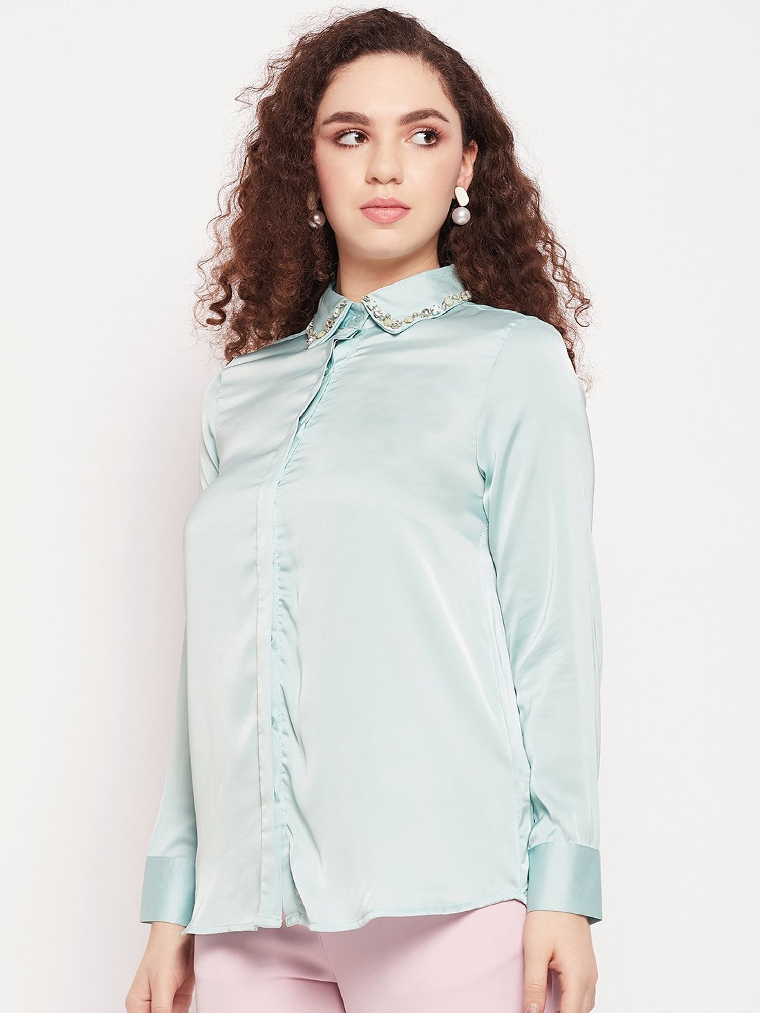 Camla by MADAME Green Embellished Shirt
