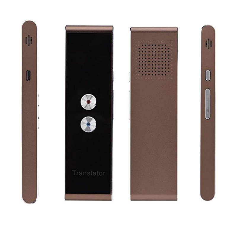 Voice Translator Portable Intelligent Two-Way Real time Speech Translator Bluetooth 2.4G Interpreter Support 30+ Languages Translation, for Learning Travelling Business and Meeting (Gold)