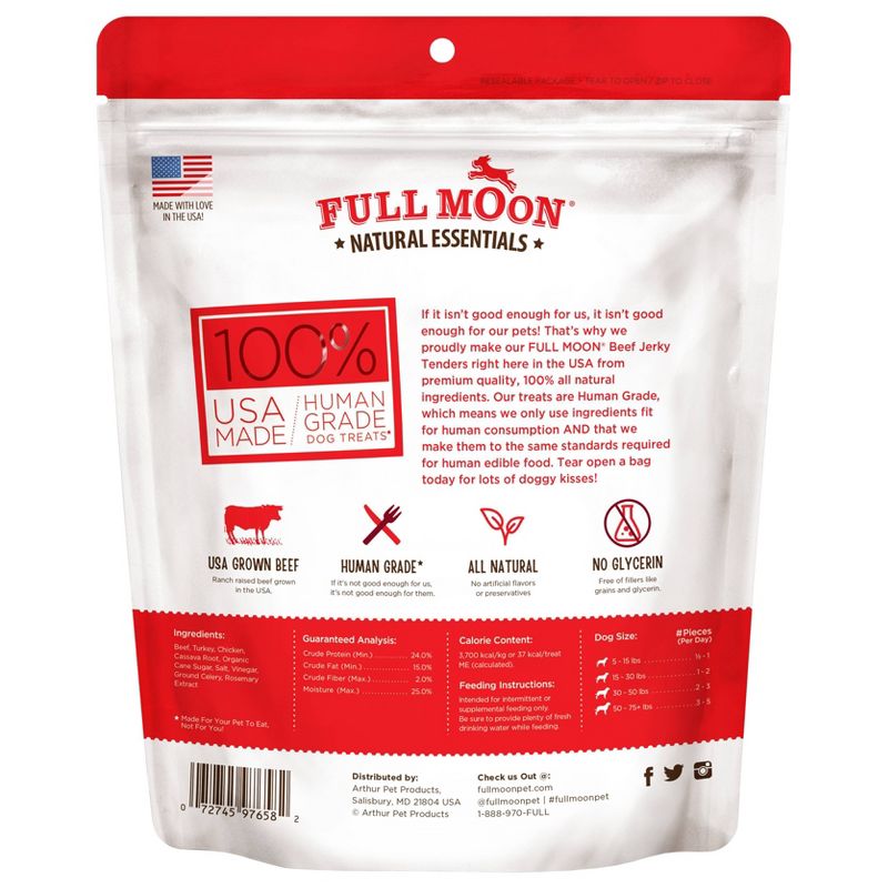 Full Moon Essentials Jerky Beef Tenders Dog Treats - 14oz