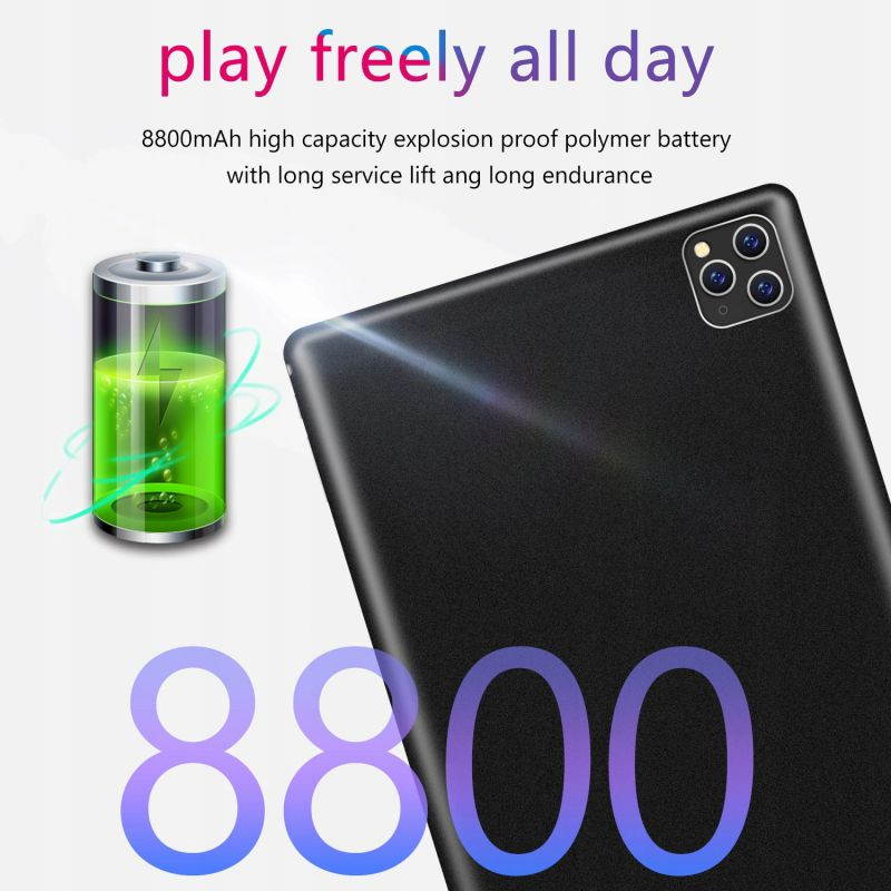 10.1'' Tablet PC 10 Core Processor IPS Screen 1960*1080 Resolution 10GB + 256GB Memory Android 10 Dual Cameras Dual SIM Card 3G Phone Calls Metal body