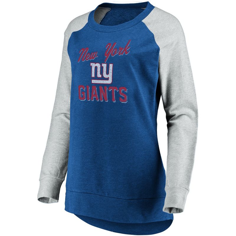 NFL New York Giants Women's Brushed Tunic/ Gray Crew Neck Fleece Sweatshirt S