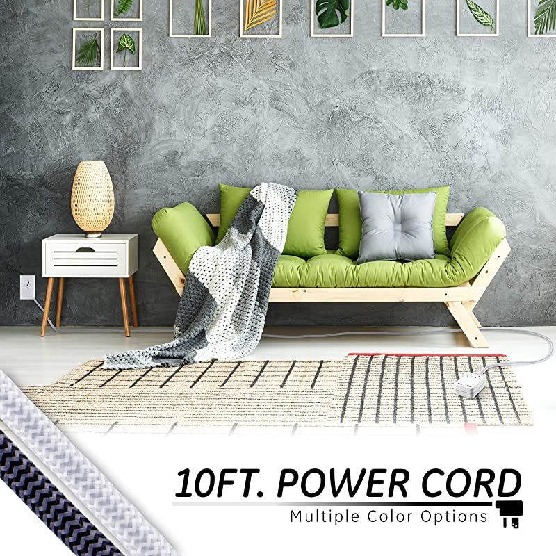 2 Outlet 2 USB Sur Protector, 12W/2.4A Total USB, 10 ft Braided Extension Cord, Flat Plug, for iPhone 11/Pro/Max/XS/XR/X/8, iPad Pro, Samsung Galaxy, Google Pixel, 250 Joules, White/Gray, 38432