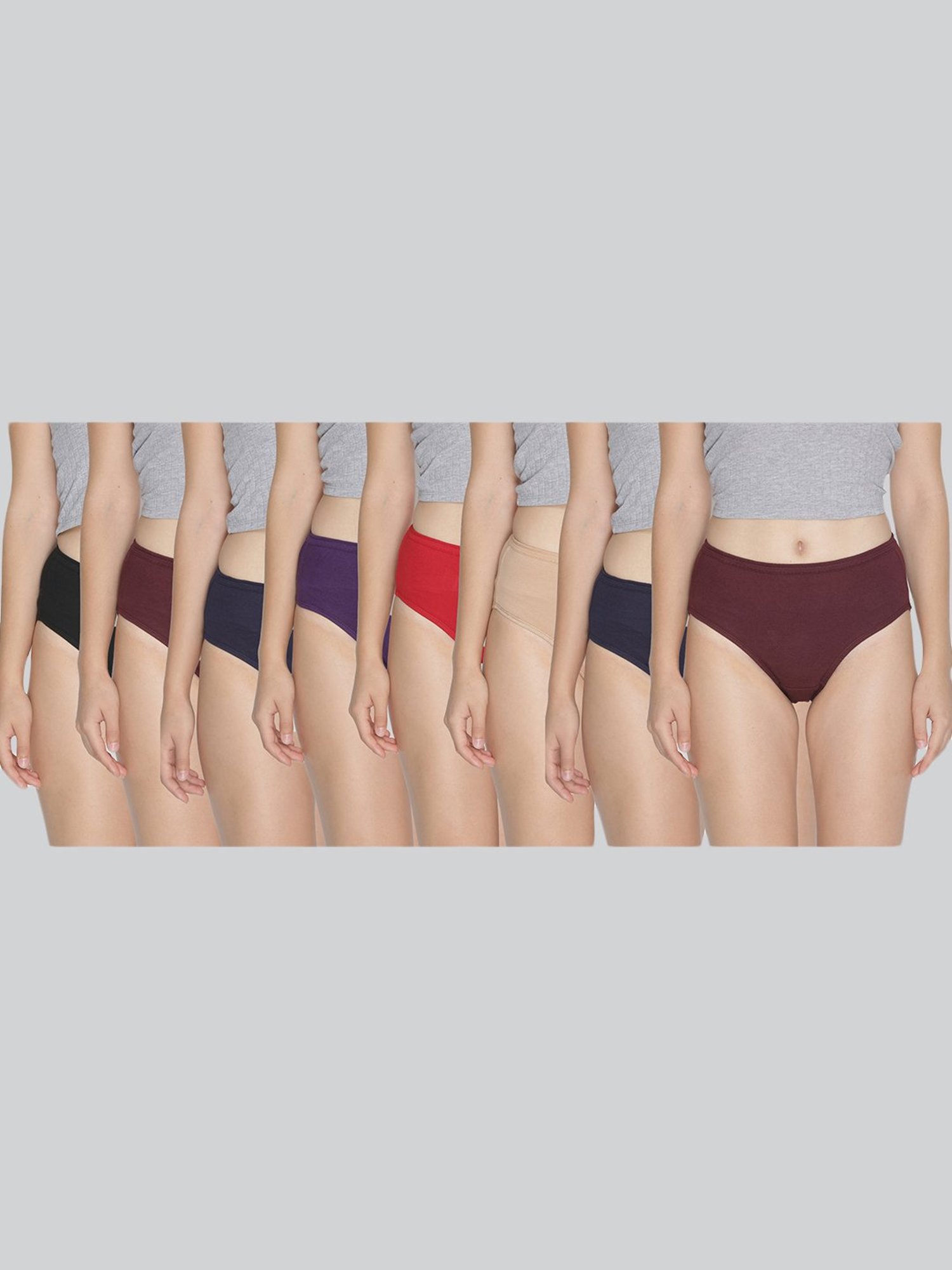 Lyra Assorted Color Cotton Hipster Panties - Pack Of 8