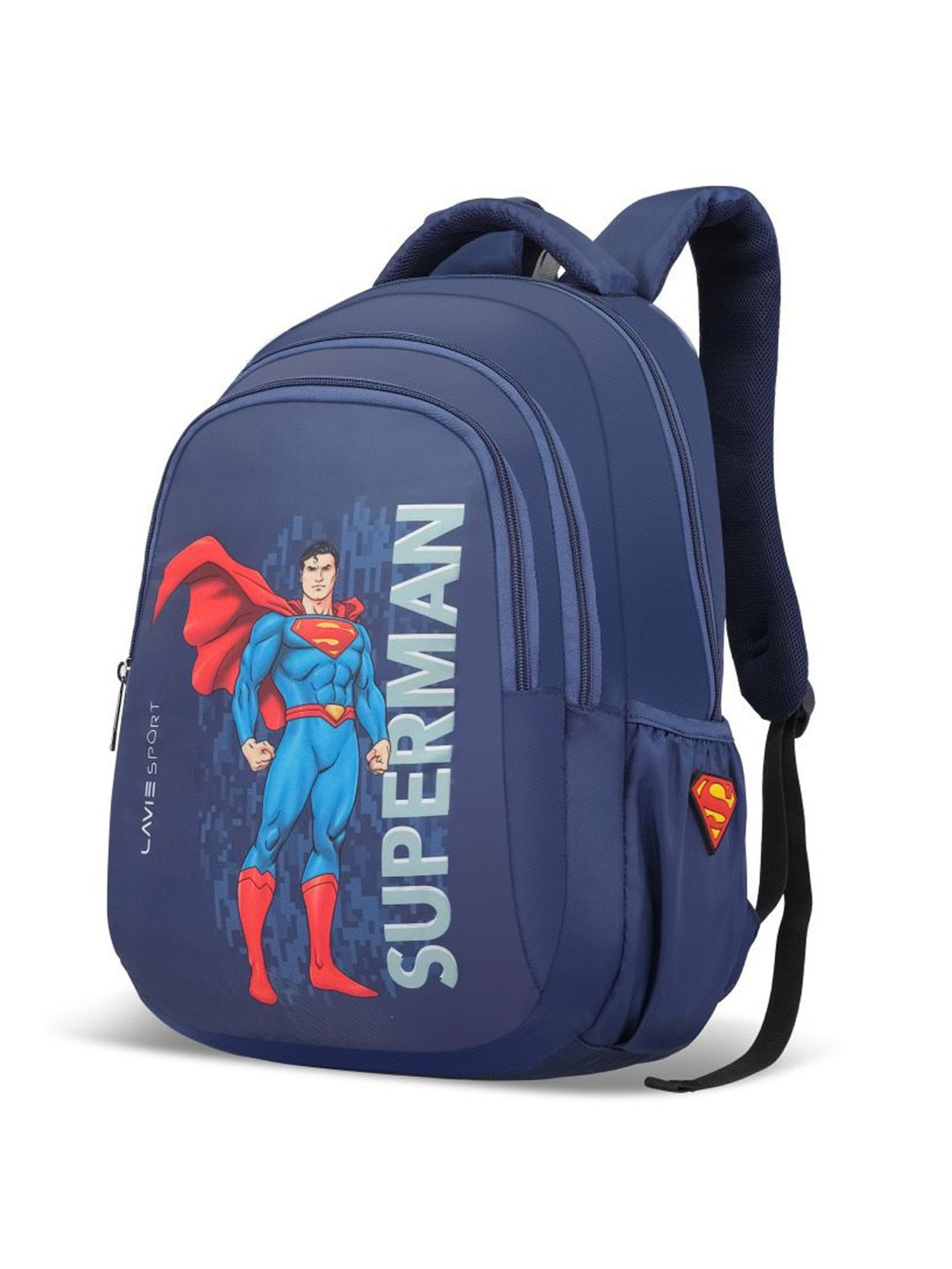 Lavie Sport Superman Ace Navy Polyester Printed Laptop Backpack - 26 Ltrs