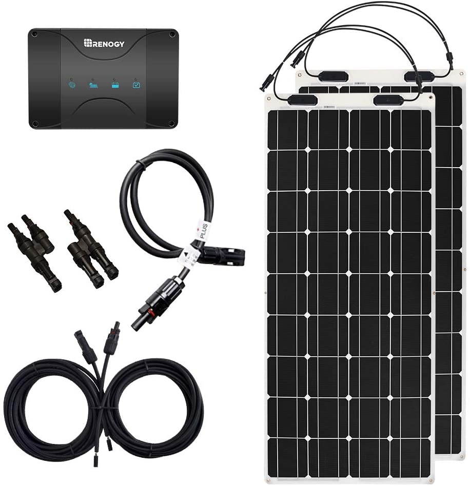 Renogy 200W 12V Flex Solar Bundle with 50A MPPT Dual Battery Charging Controller
