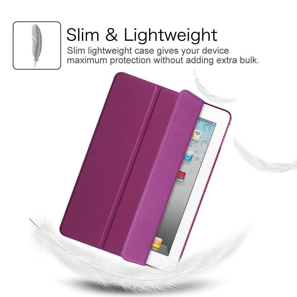 Fintie iPad 2/3/4 Case - Lightweight Smart Slim Shell Translucent Frosted Back Cover Supports Auto Wake/Sleep for iPad 4th Generation with Retina Display, iPad 3 & iPad 2, Purple