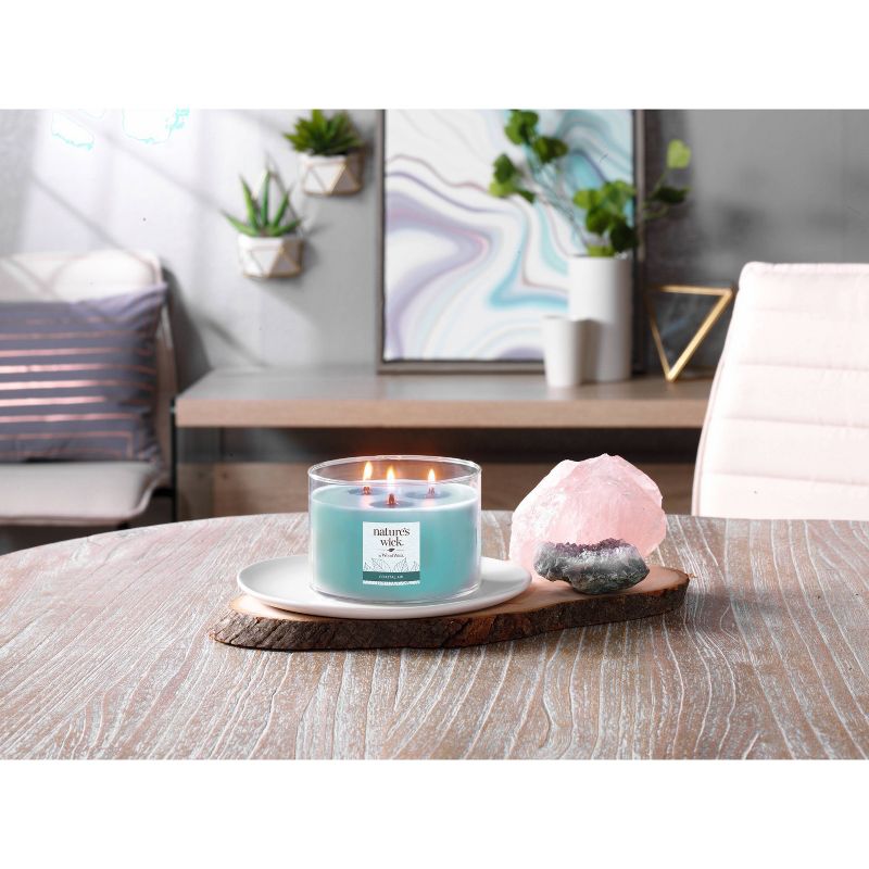 18oz Lidded Glass Jar Crackling Wooden 3-Wick Coastal Air Candle - Nature's Wick