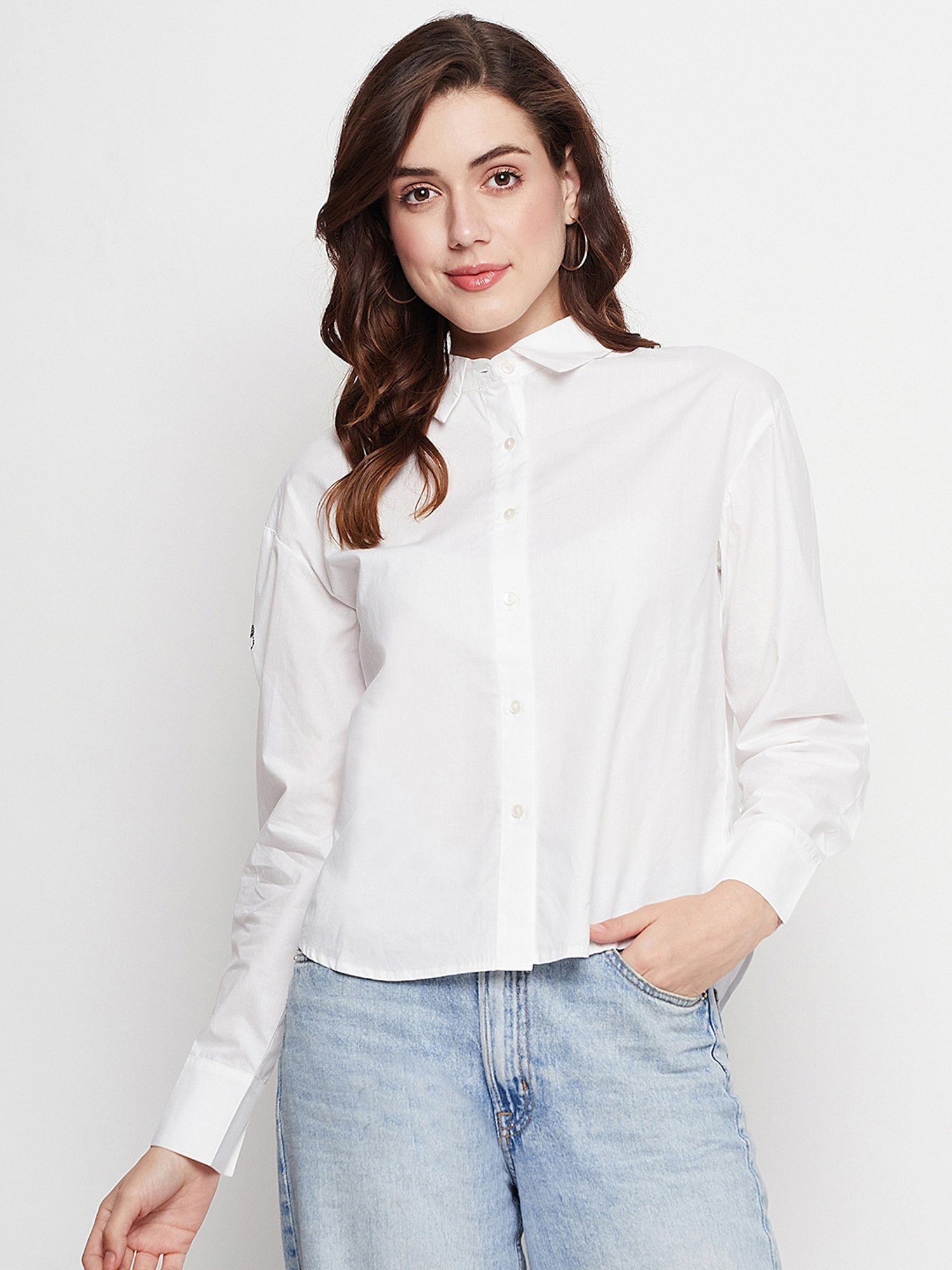 Camla White Printed Shirt