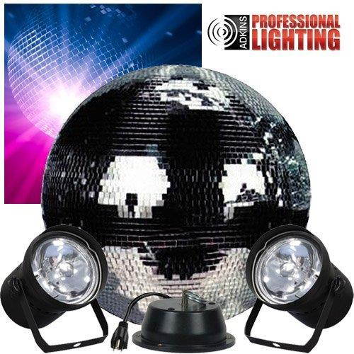 16" Mirror Ball Complete Party Kit with 2 Pinspots and Motor - Disco Ball
