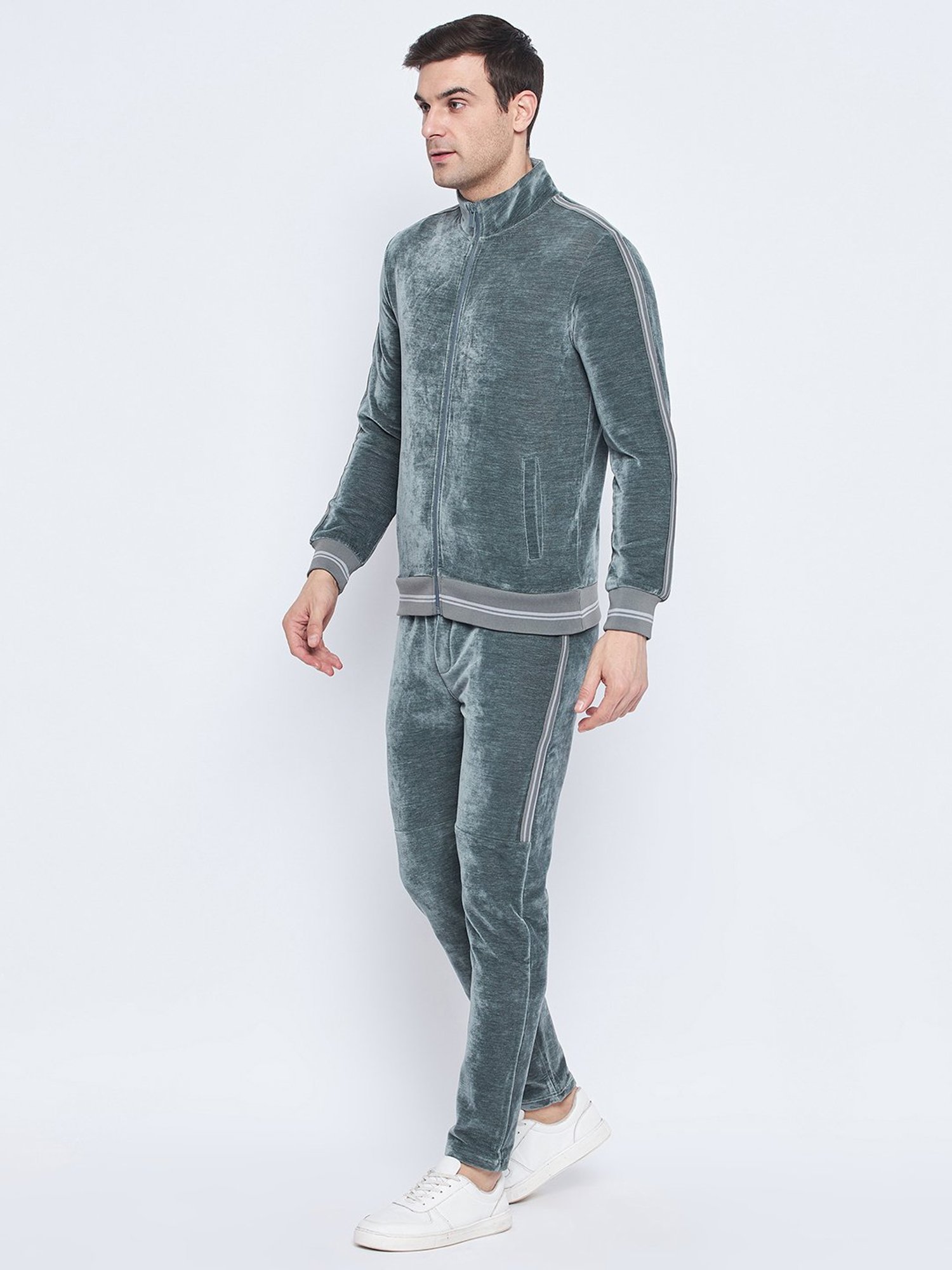 Camla Teal Green Regular Fit Tracksuit