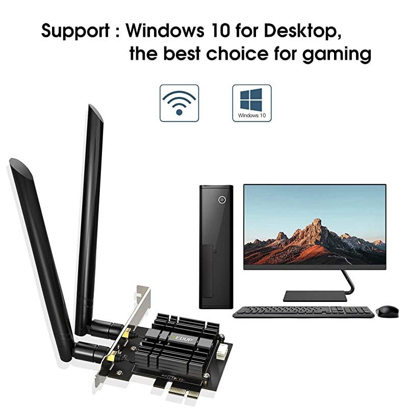 WiFi 6 Card AX 3000Mbps PCIe Network Card AX200 80211AX 24Ghz58Ghz with Bluetooth 50 amp Heat Sink Wireless PCI Express WiFi Adapters Dual Band Antenna for Windows 10 64bit