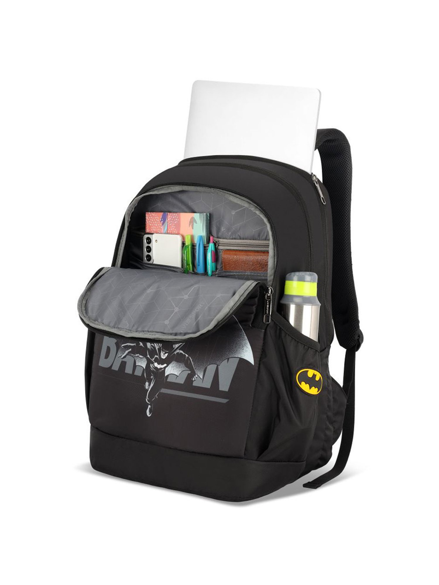 Lavie Sport Batman Cape Black Polyester Printed Laptop Backpack - 33 Ltrs