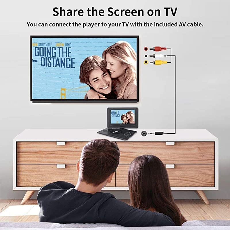 13.9'' Portable DVD Player for Kid, with Swivel Screen, Remote Control, Car Charger, Game Controller, Personal DVD Players with 5 Hour Rechargeable Battery