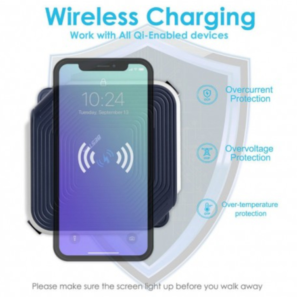 BESTEK MRJ8008-Plus Cube 8-Outlet Desktop Surge Protector Power Strip with wireless charging