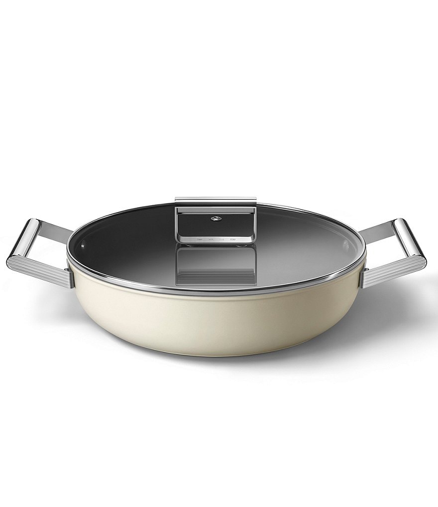 Smeg 50's Retro Style Nonstick 4-Quart Covered Saute and Brasier Pan