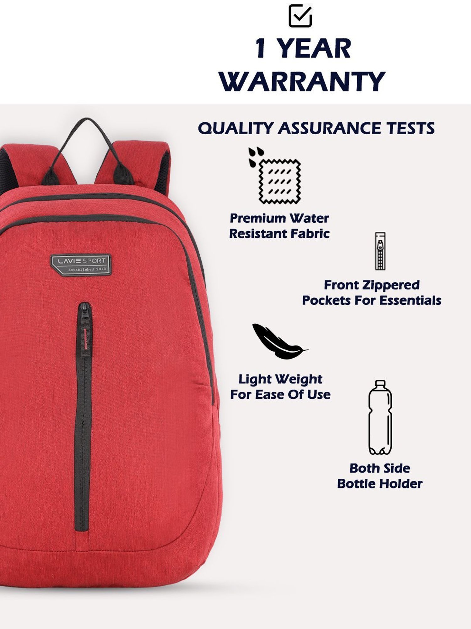 Lavie Red Medium Laptop Backpack