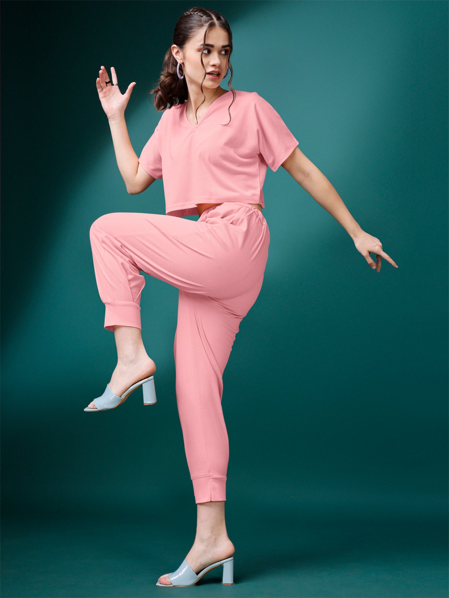 PURVAJA Peach Maxi Co-Ord Set