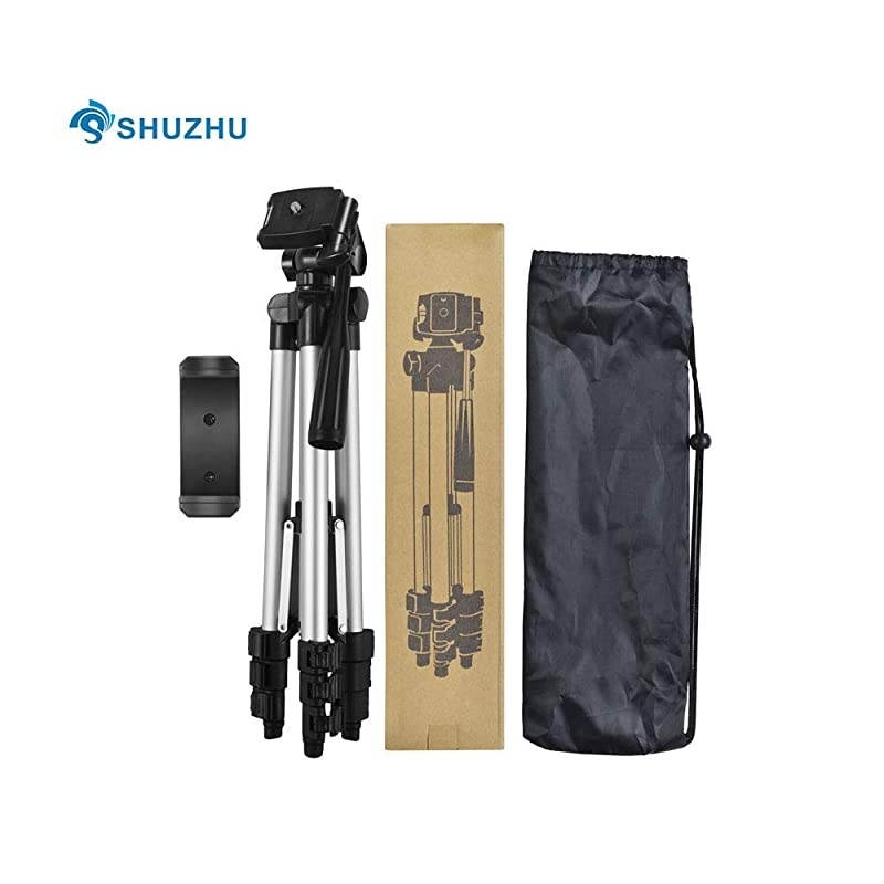 Tripod 3-Way Aluminum Portable Camera Stand Light Weight Travel Universal Smartphone Holder with Carrying Case for Cell Phone12 11 7 8 Plus XR Xs Max X Desktop Support