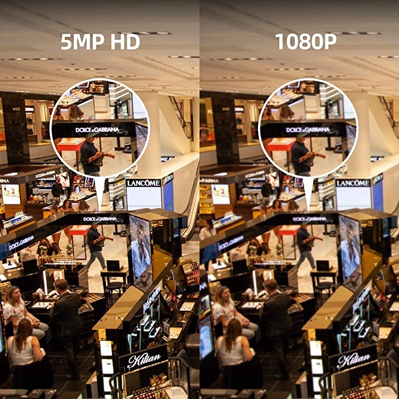 2TB Hard Drive Pre-Installed] 5MP Home Security Camera System, 8 Channel Outdoor Indoor CCTV AHD DVR Kits Wired Systems 8pcs 2.5&times;1080P Surveillance Cameras with Night Vision Motion Detection