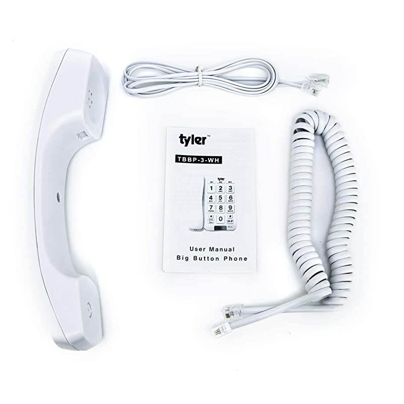 TBBP-3-WH Big Button Corded Phone with Speakerphone for Seniors and Ease of Use
