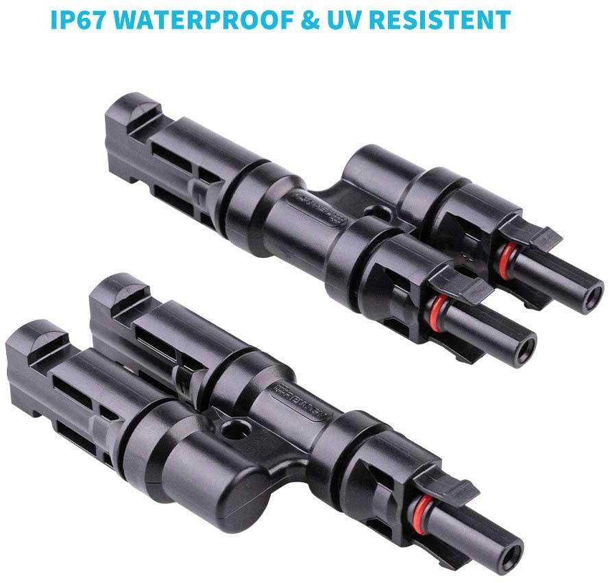 Renogy Accessories 8Ft Tray Cable, 20Ft 10 AWG Adaptor Kit for 400 W Solar Panel Module, 4 Set Z Bracket, 3 Pair of Y Branch Connector