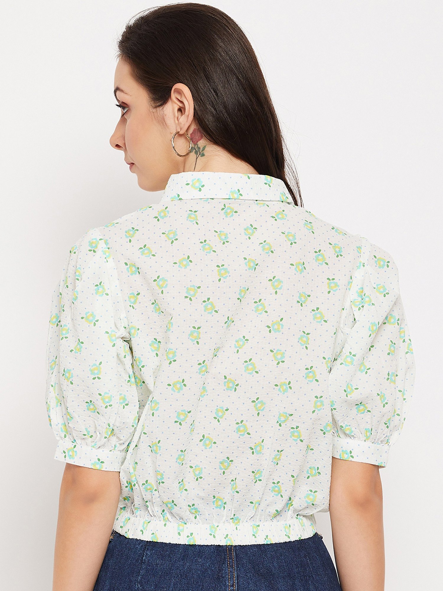 Camla White Floral Print Shirt