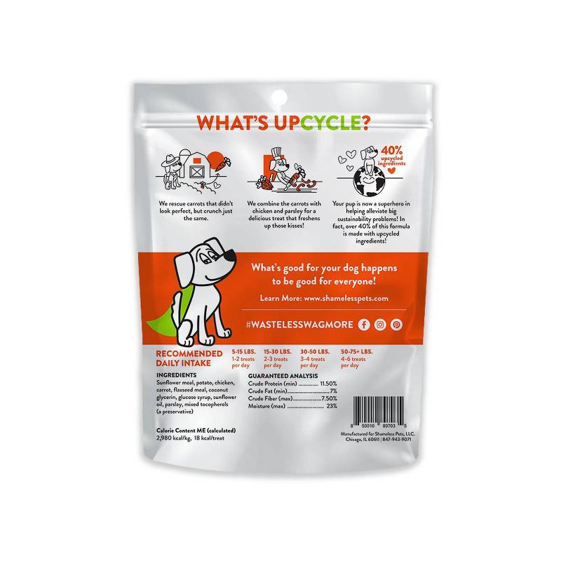 Shameless Pets Clucken Chicken and Carrots Flavor Soft Baked Chewy Dog Treats - 6oz