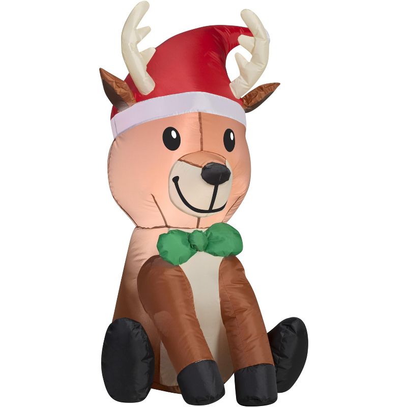 Buy Gemmy Christmas Airblown Inflatable Outdoor Reindeer w/Hat, 3.5