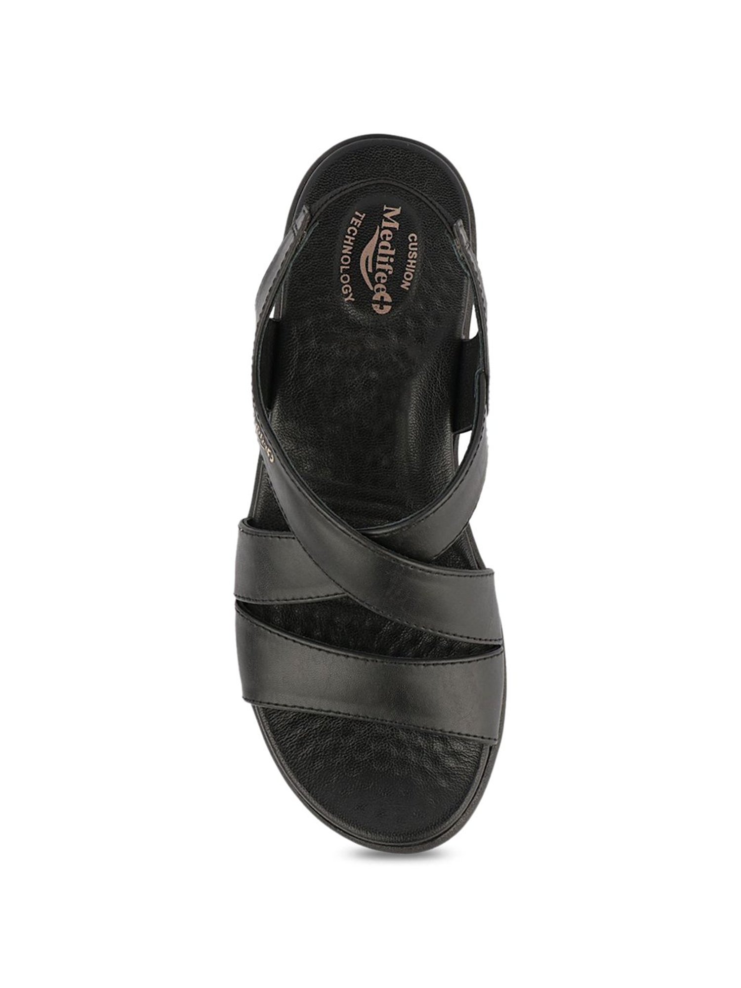 MediFeet Women's Black Sling Back Sandals