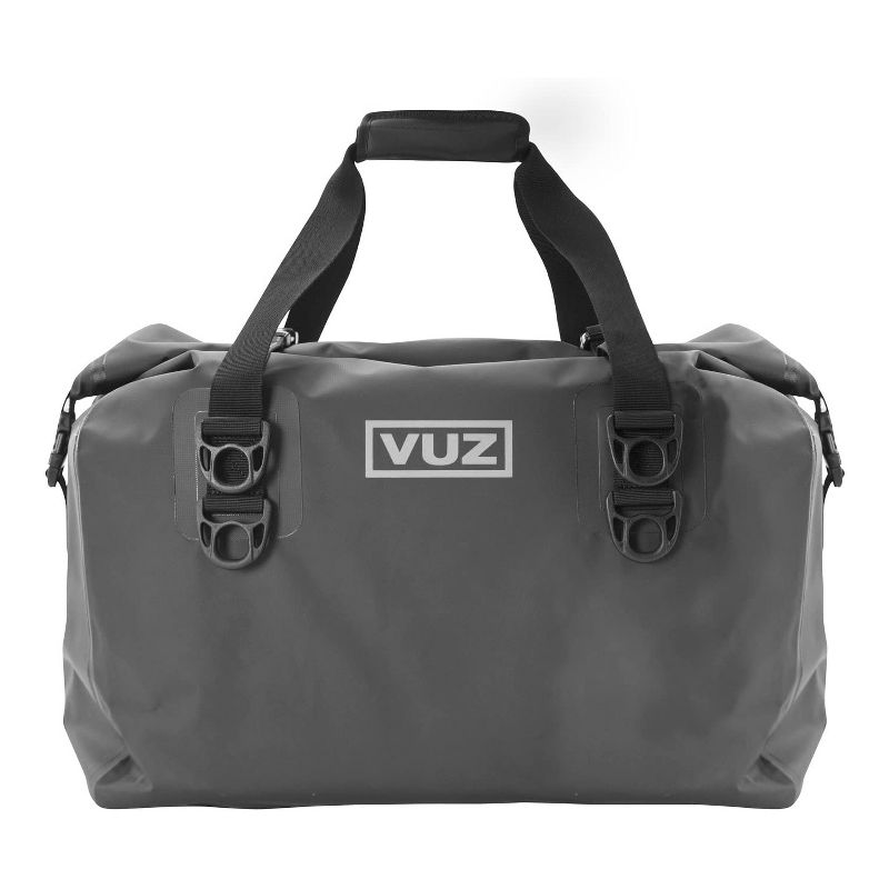 Vuz Moto VUZ-DDB Heavy Duty Waterproof Motorcycle 45 Liter Duffle Bag with Mounting Straps, and 8 Heavy Duty D-Rings, Gray