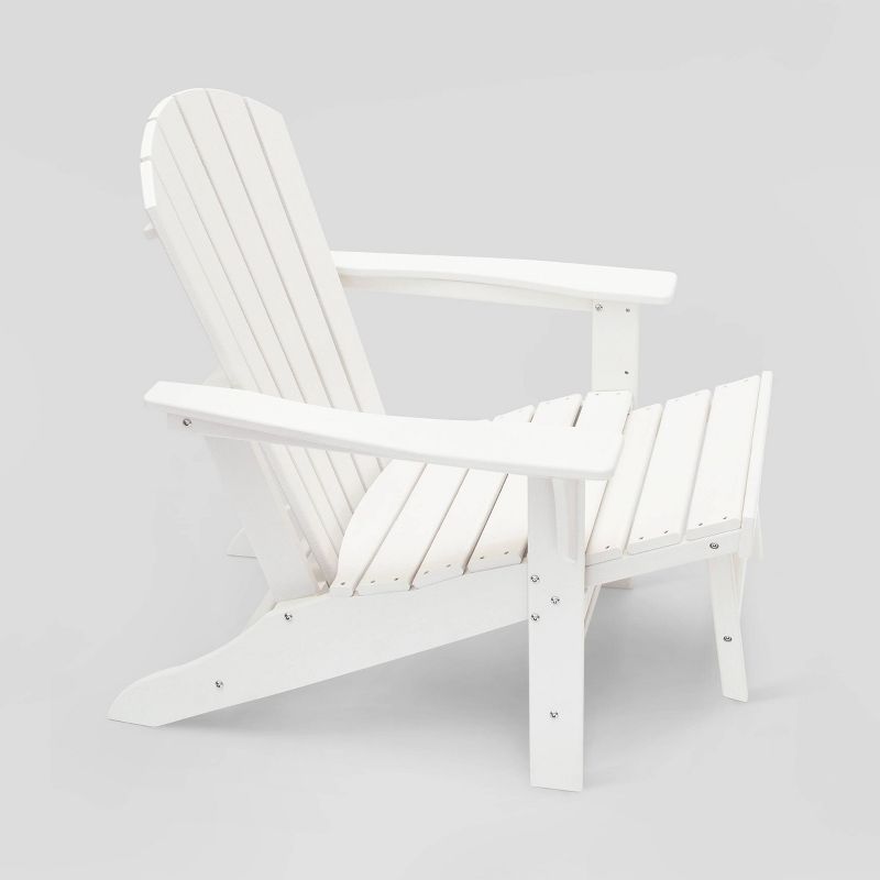 Hampton Outdoor Patio Adirondack Chair with Hideaway Ottoman - White - LuXeo