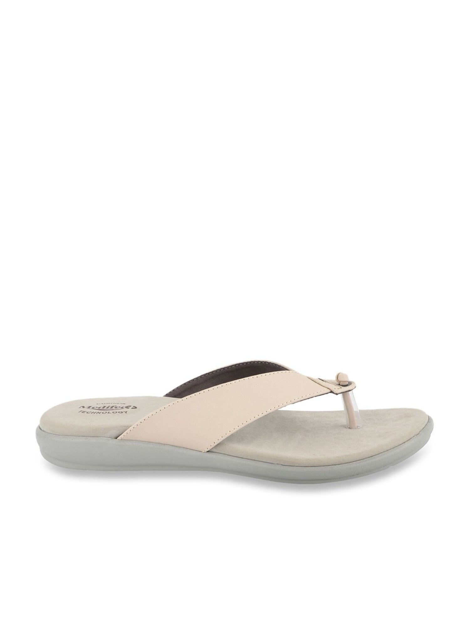 MediFeet Women's Standard Cream Thong Sandals