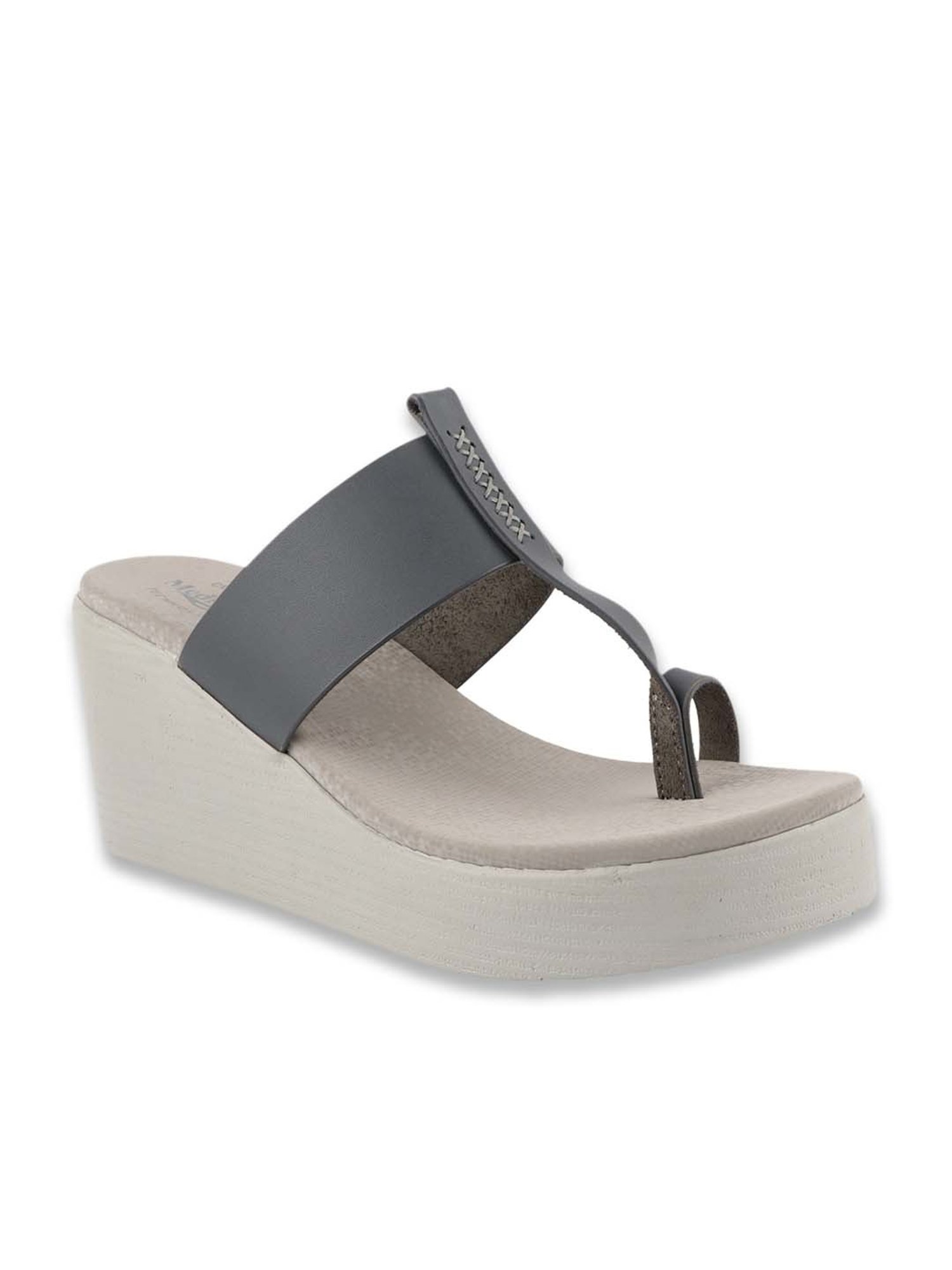 MediFeet Women's Grey Toe Ring Wedges