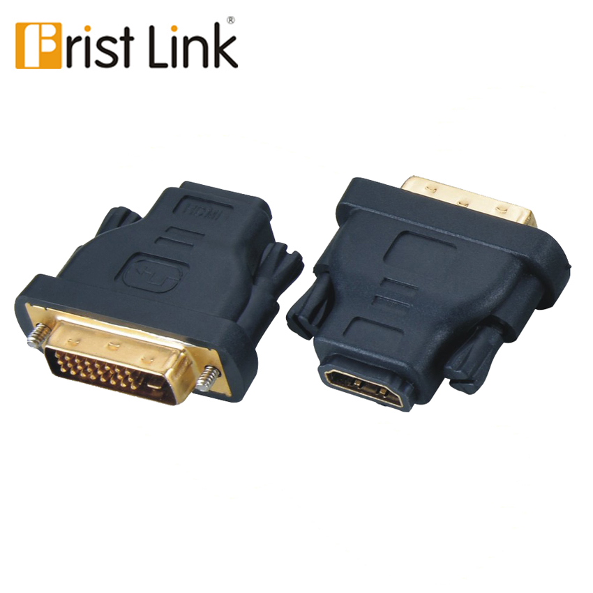 DVI Female to HDMI Male Adatper,HDMI Male to Dual Link DVI-I(24+5) Female Digital Video Adatper, Gold Plated, M-F