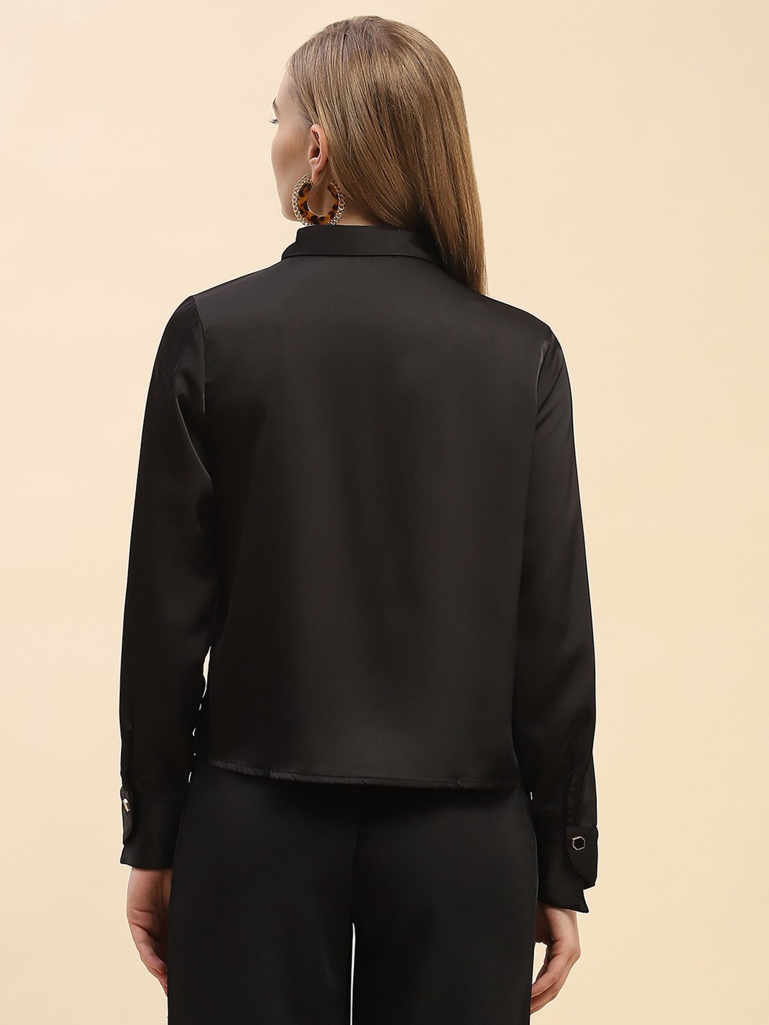 Camla Black Regular Fit Shirt