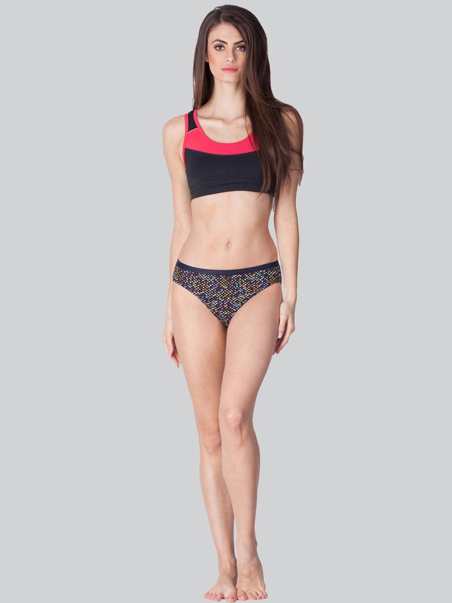 Lyra Assorted Color Cotton Printed Bikini Panties - Pack Of 8