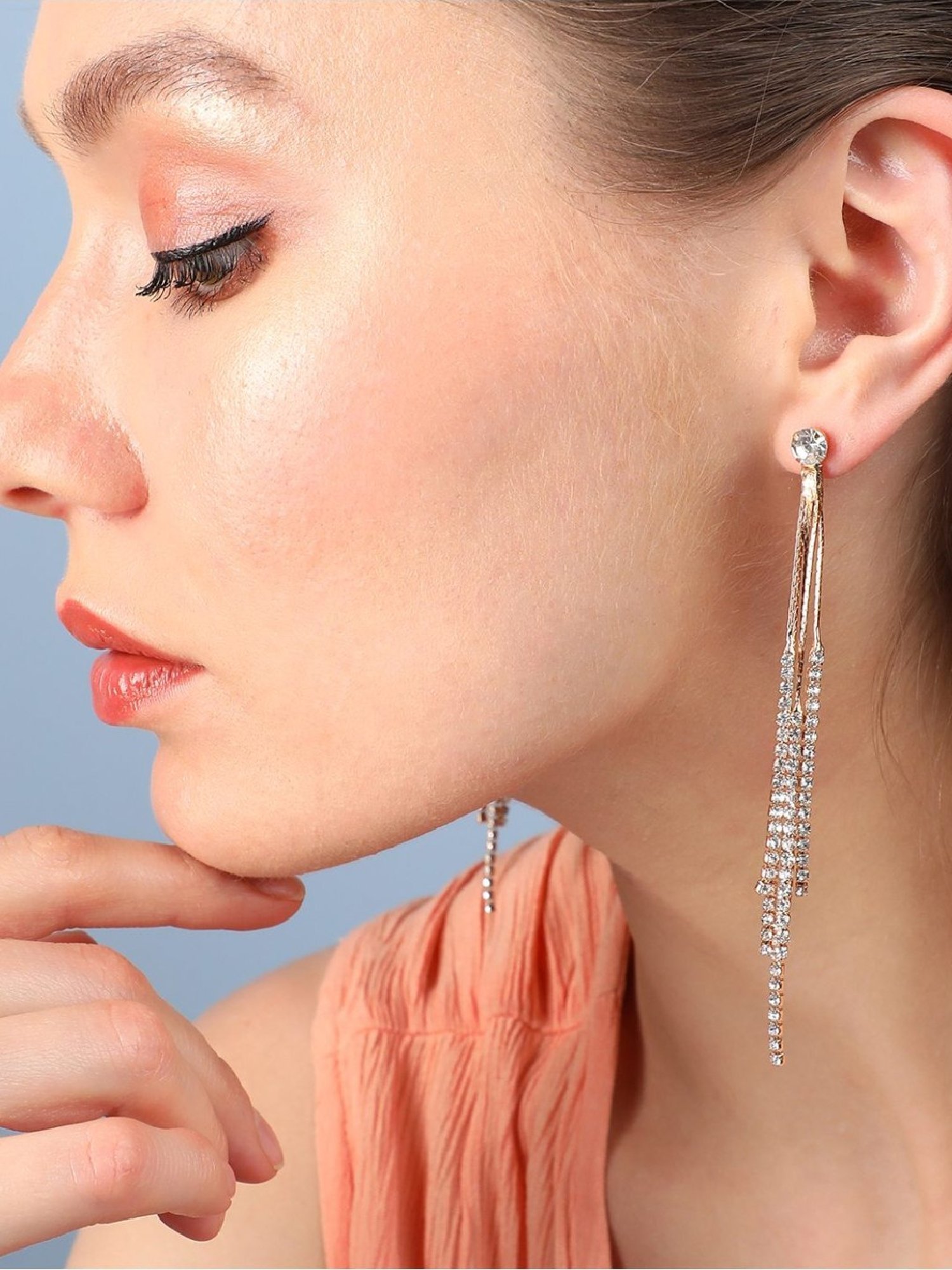 Sohi Silver Plated Designer Stone Party Drop Earring For Women