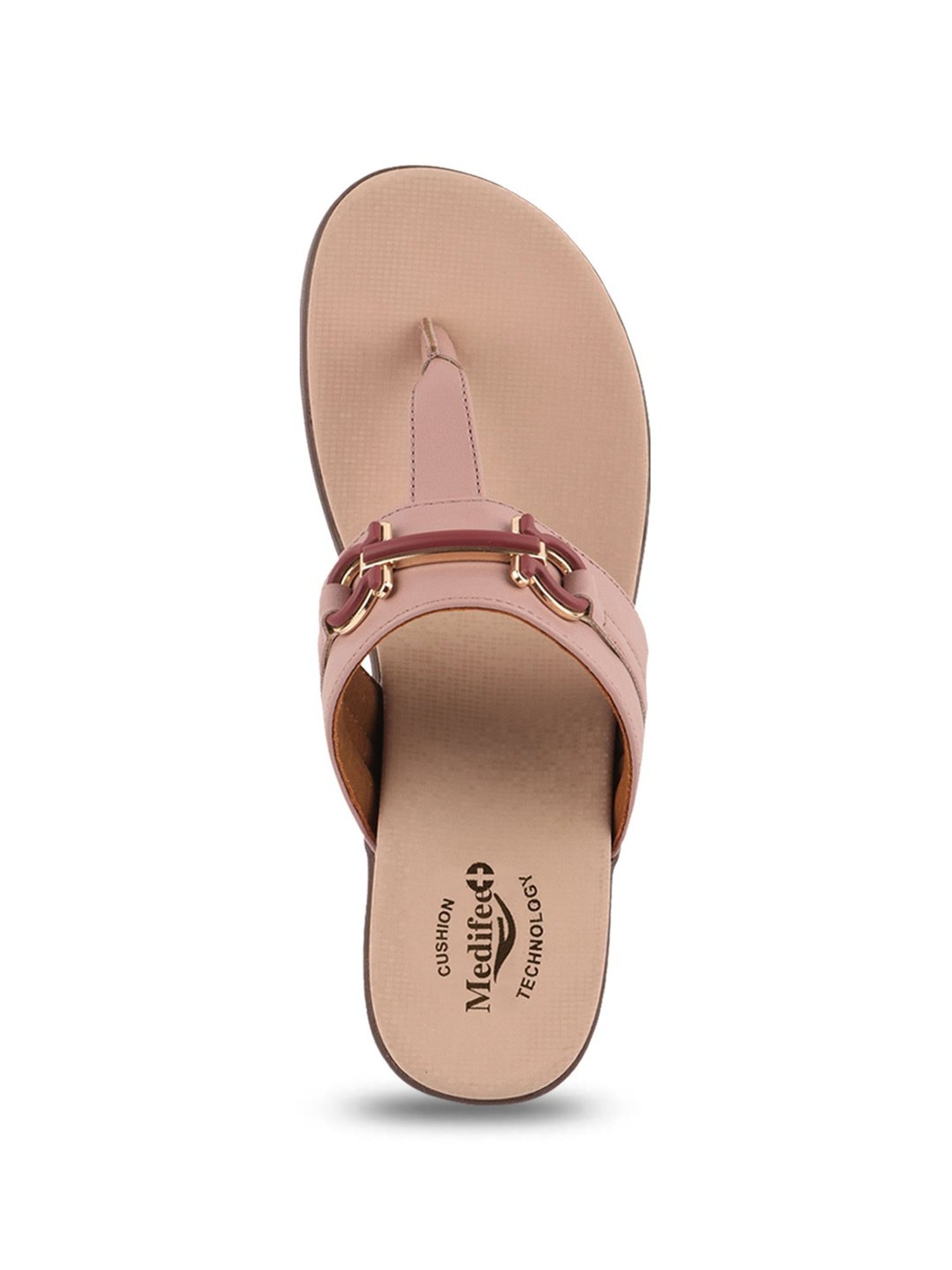 MediFeet Women's Onion Pink T-Strap Wedges