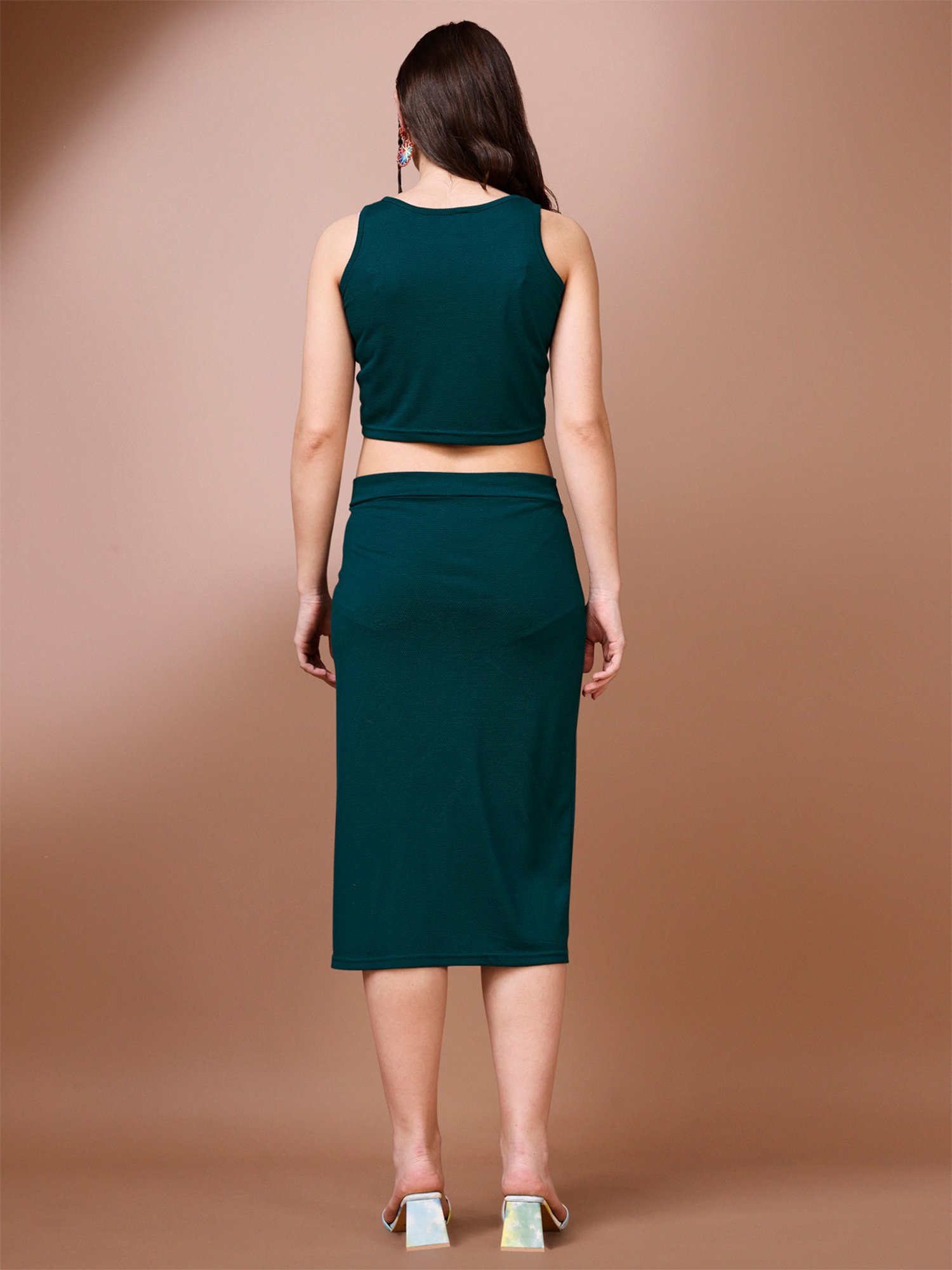 PURVAJA Teal Midi Co-Ord Set