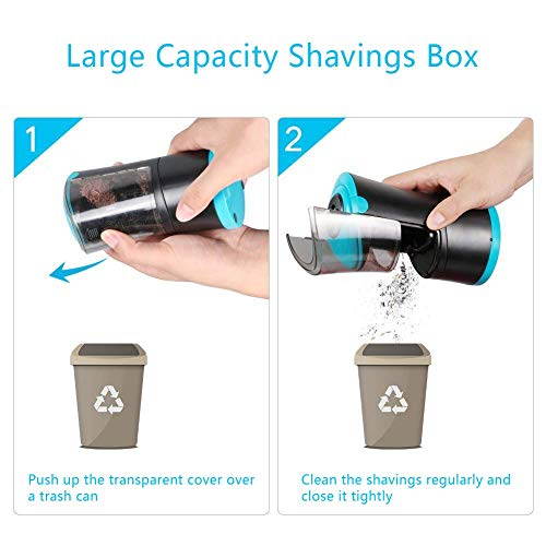 Art Pencil Sharpener, AFMAT Charcoal Pencil Sharpener, Electric Long Point Pencil Sharpener, Artists Pencil Sharpener for 6-9.6mm Large Pencils, Rechargeable Pencil Sharpeners for Art Pencils-Blue