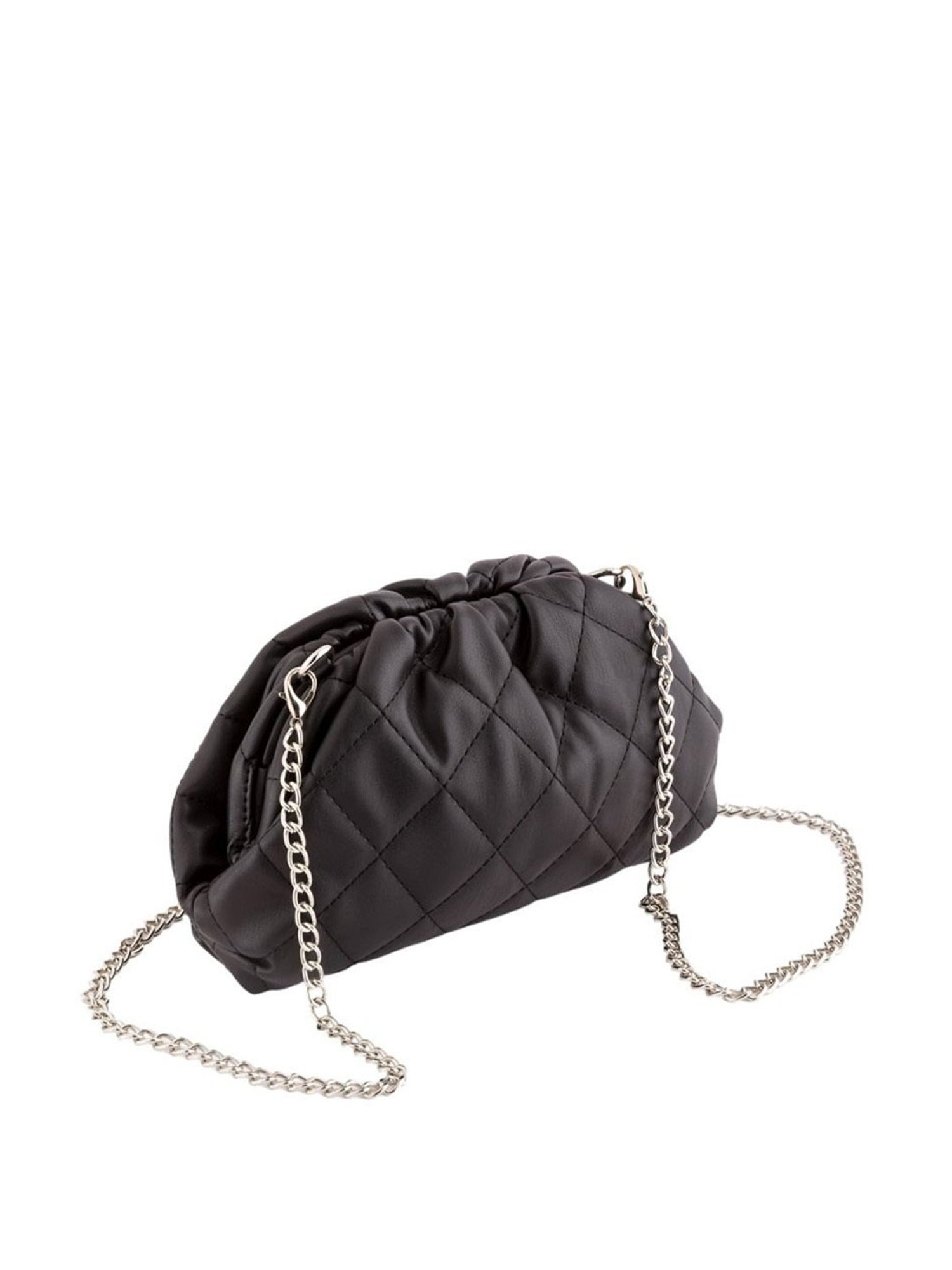 Carpisa Marina V1 Black Faux Leather Quilted Sling Handbag