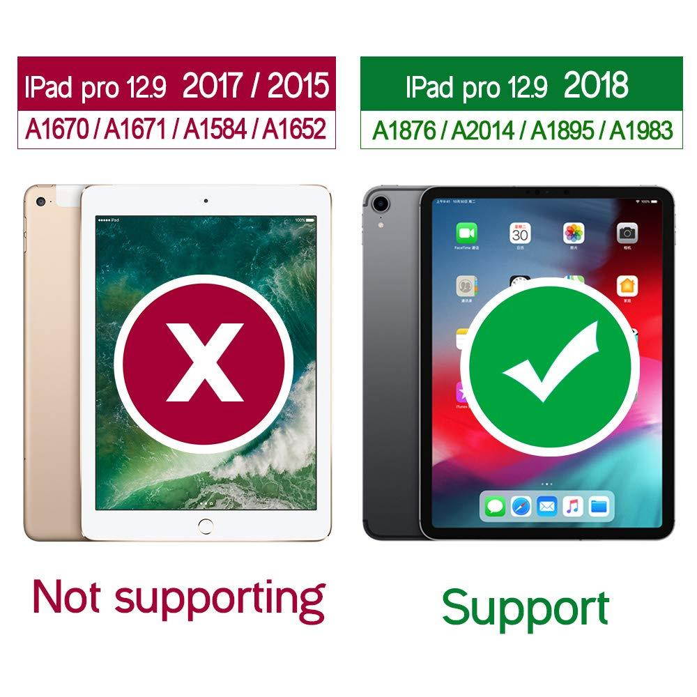 FYY New Apple iPad Pro 12.9 inch 3rd Generation Case 2018 [Support Apple Pencil Charging] Luxury Cowhide Genuine Leather Handcrafted Case Cover with [Auto Sleep-Wake Function] Black