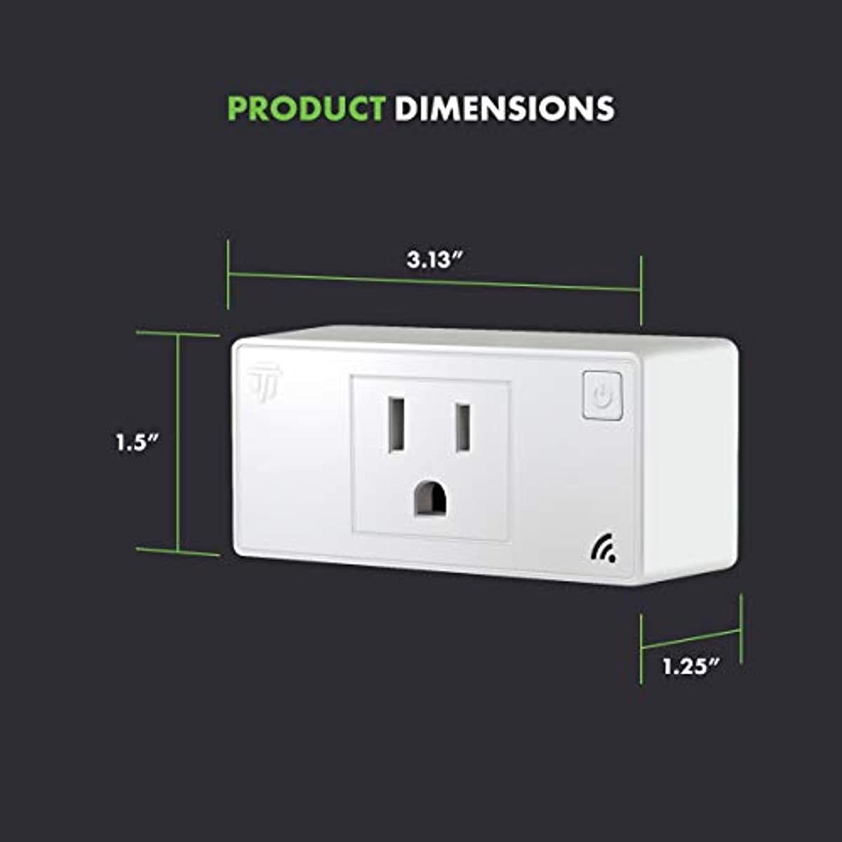 TOPGREENER TGWF115PQM Mini Wi-Fi Plug with Energy Monitoring, Mini Smart Outlet, Control Lights and Appliances from Anywhere, No Hub Required, Compatible with Alexa and Google Assistant