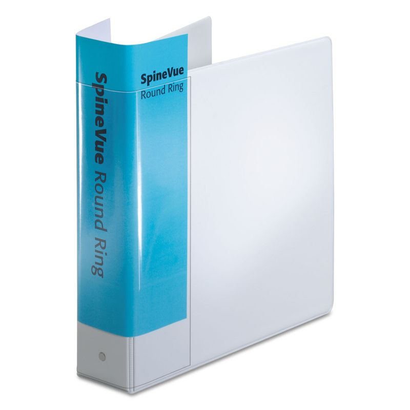 Cardinal Spine Vue Locking Round Ring Binder 2" Cap 11 x 8 1/2 White 16803