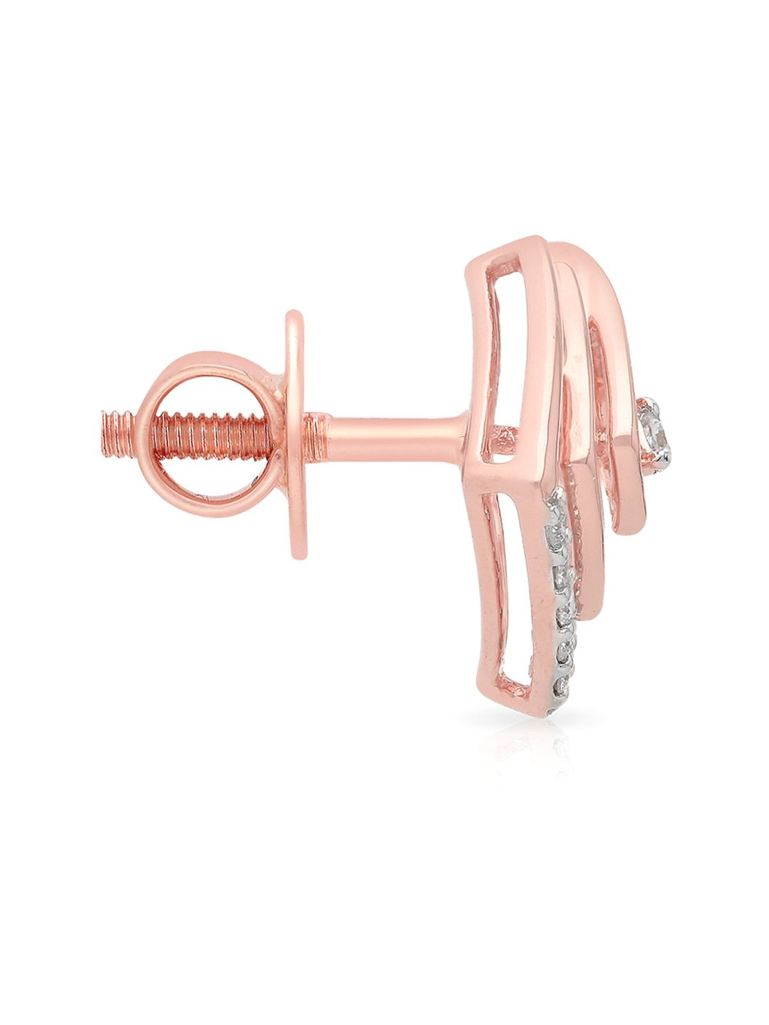 Malabar Gold and Diamonds 18k Rose Gold Stud Earrings