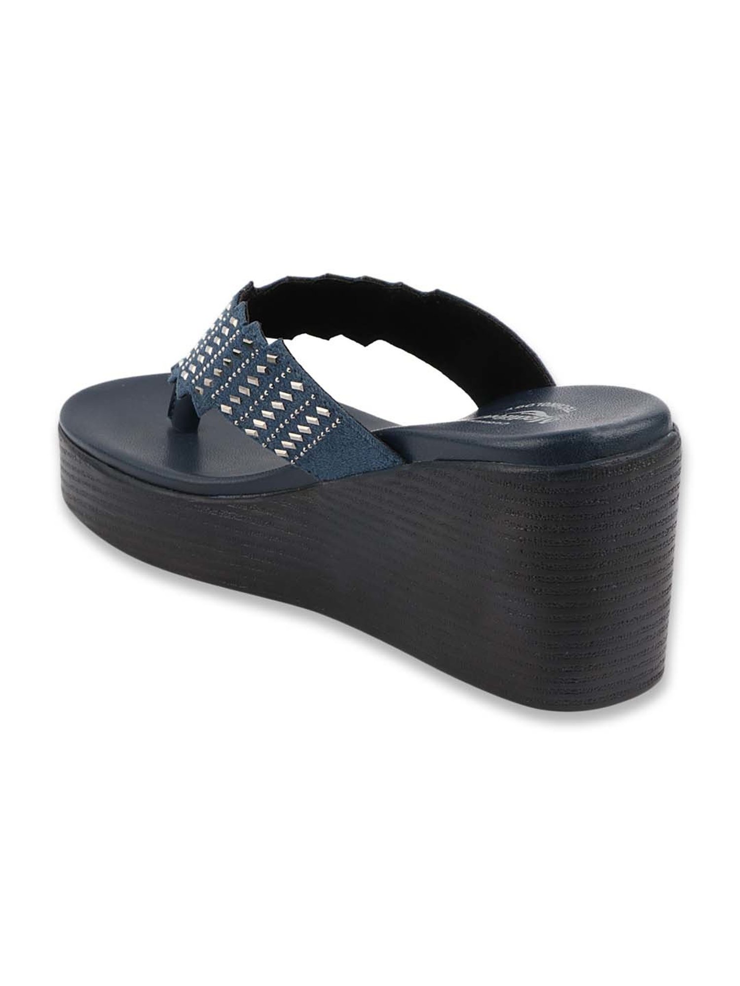 MediFeet Women's Techno Blue Thong Wedges